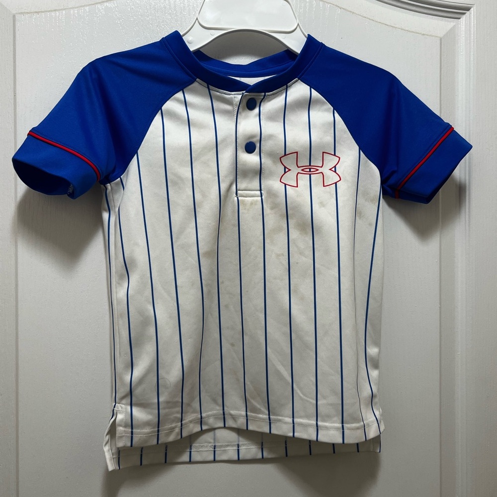 Under Armour Blue and White Button Down Shirt